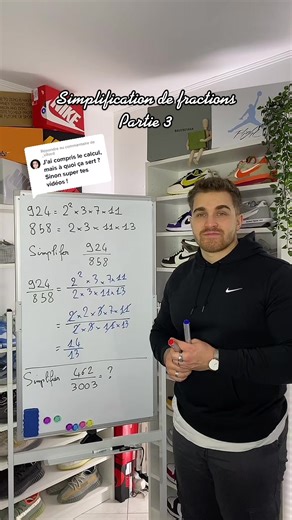 Simplification de fractions : Partie 3 - Exercice d'école