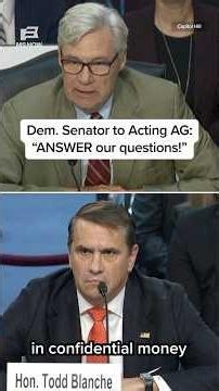 Dem. Senator to Acting AG: "ANSWER our questions!"