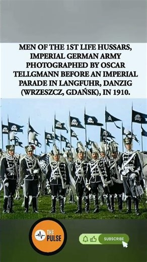 🎖️ "Men of the 1st Life Hussars, Imperial German Army,in Langfuhr, Danzig (Gdańsk), in 1910.#Shorts"