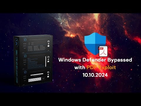 Windows Defender Bypass with PDF Exploit | FUD Crypter, Spectrum Encryption 10.10.2024