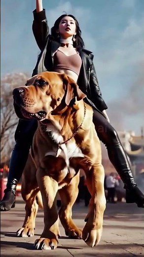 Amazing Huge Dog and Hot Girl #2 #AzaDog 🐶 #funnydogs #doglovers #short #dog