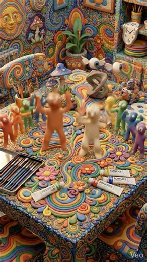 Morph & Chas Enter the Clay-Verse 🌀🧡 It’s Morph and Chas, but not as we know them. 😶‍🌫️ The duo has transcended the tabletop and entered a dimension of pure swirl and color. Who knew plasticine could boogie like this? #Morph #Chas #Plasticine #Animation #Surreal #Dreamscape #VisualArt #TrippyVideo | Daniel Jarrott