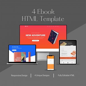 Ebook HTML Template Bundle | 4 Website Designs | Author Landing Pages - Etsy