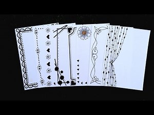 8 Black Border Designs/Simple and Easy Borders for Project Files/Border Design making #borderdesigns
