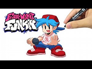 How to draw Boyfriend HD, How to draw Boyfriend, How to draw boyfriend fnf.