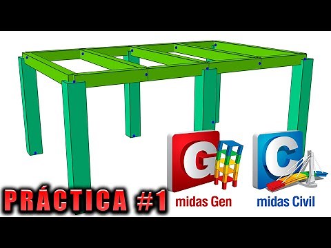 Midas Gen Práctica 1 En español (Análisis y elaboración de marcos de vigas y columnas de concreto)