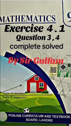 class 9th math new book exercise 4.1 question no 3,4 complete solved