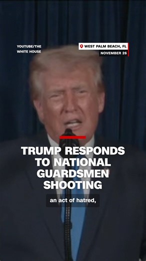 President Donald Trump condemned the shooting of two West Virginia National Guardsmen in Washington, DC, as a "heinous assault" and "an act of evil, an act of hatred and an act of terror." Follow live updates: https://cnn.it/4pTFBfB | CNN International