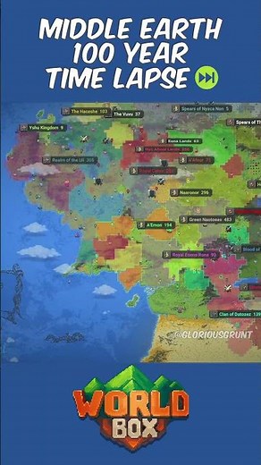 Timelapse - Middle Earth Map 🌋 100 Year War #worldbox #worldboxtimelapse