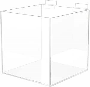 9 Inch Slatwall Retail Bin Merchandise Organizing Cube POP Display Box for Small Parts and Accessories by Marketing Holders