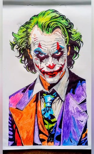 Joker Heath Ledger realistic Drawing #art #youtubeshorts