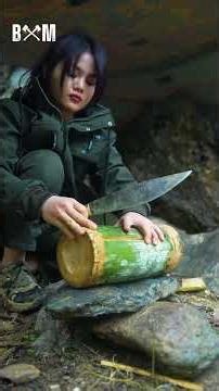 Making Cookware from Bamboo in the Wild 🔥 | Ultimate Bushcraft Survival Cooking