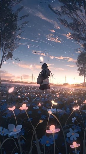 Peaceful Anime Sunset to Night 🌌 Relaxing Aesthetic Scene (4K Loop).