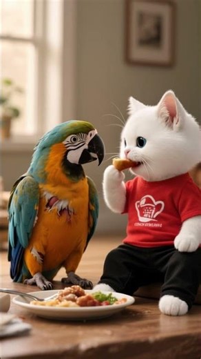 Cat Saves Injured Macaw Bird 🐦❤️ Jungle Rescue Story