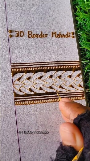 3D Border mehndi design tutorial || step by step henna border | #mehndi​ #ytshorts​ #shorts​ #henna​