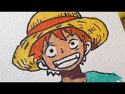 Draw Luffy in 5 Minutes?! Easy Acrylic & Marker Tutorial (Beginner Friendly!)#painting #asmr