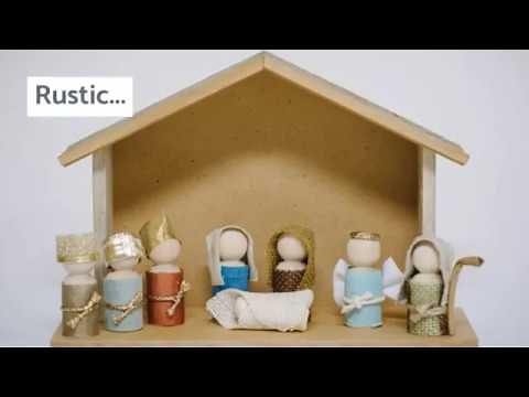 How to Make a Wooden Peg People Nativity Scene