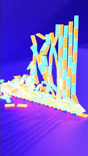 Glowing Domino Wall Collapse 1