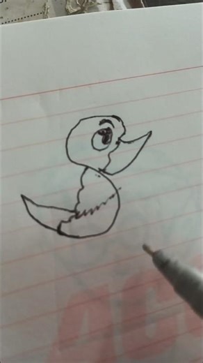 how to draw s capital with cute buck🦢#drawing #shorts #duck #viral #art