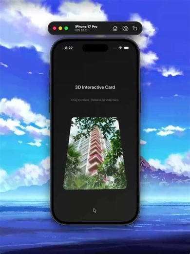 Interactive Card Animations in SwiftUI — Tap, Tilt & Motion ✨