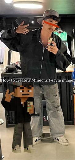 Turn your photo into Minecraft 🎮✨ #Minecraft #MinecraftEdit #MinecraftArt #ai #PhotoEditing #Edit .