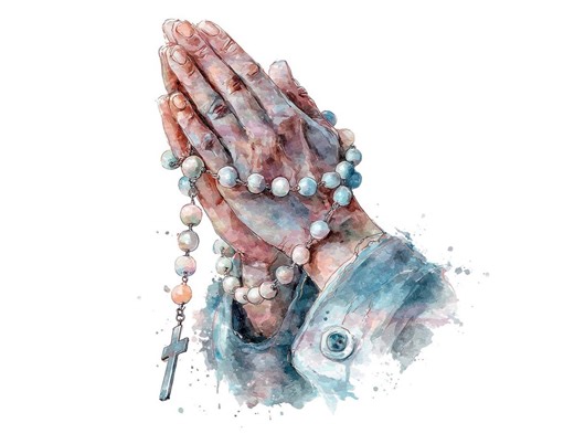 Praying Hands With Rosary PNG Clipart, 12x Watercolor Prayer Hands Art Set,religious Faith Art, Digital Download, Transparent Background PNG - Etsy
