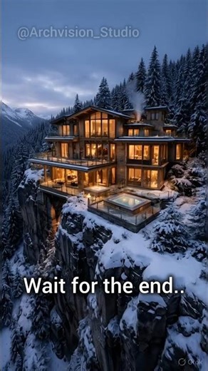 amazing snow cliff villa 🤯