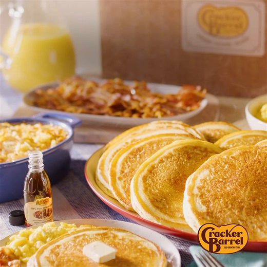 Spoil Mom with love this Mother's Day! Treat her to a delicious All-Day Pancake Breakfast Family Meal, available for curbside pickup or delivery. | Cracker Barrel Old Country Store