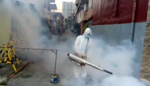 Members of the Manila Disaster and Risk Reduction Management Office conduct fogging and misting operations in Barangay 532 zone 53, Sampaloc, Manila on Thursday. With COVID-19 cases rising in Southern and Central Luzon, the OCTA Research group said the number of new cases in the country may reach as many as 16,000 per day next week. (Video by Edd Gumban/The Philippine STAR) RELATED: https://bit.ly/2WaDX0B | Philippine Star