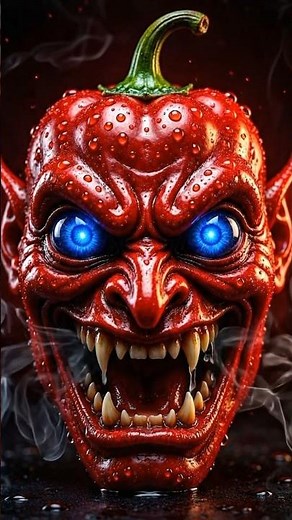 Chili Devil Trapped Inside Its Own Mouth 🌶️😈