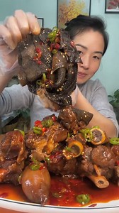 8.7K views · 61 reactions | Mukbang Yang Zai Food Eating Lamb Bones, Sheep Book, Sheep Guts, Braised Lamb Eggs Spicy | Srey Mab | Facebook