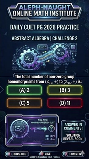 Can you solve this? 🧠 CUET PG 2026 Math Challenge #2 #cuetpg2026 #abstractalgebra #cuetexam #group
