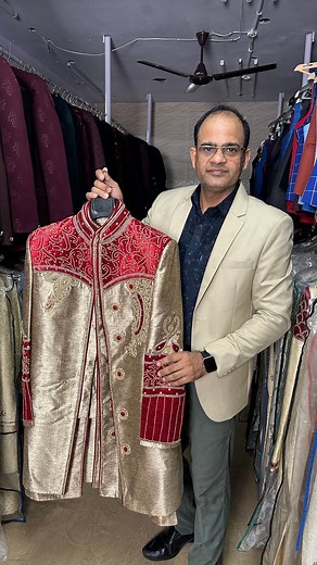 14K views · 428 reactions | **"Shaadi/Function look ab bane royal  Sherwani sirf ₹2500 me ✨ Budget friendly + classy style  Limited stock, miss mat karo!  Address: Golden Tree Garments, Plot No. 447, Jheel Khurenja (Near Tanga Stand), Geeta Colony, Delhi – 110031  Mobile: 9310480772 / 8595274234 #Sherwani #GoldenTreeFashion #MensWear #AffordableStyle #WeddingLook #DelhiShopping"** | Coat Wale कोट वाले | Facebook