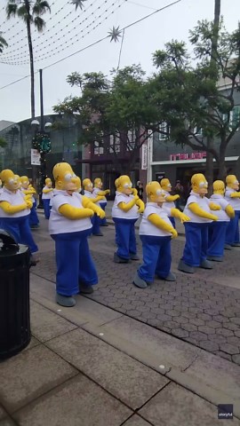 Swarm of Homer Simpsons Break Out Into Dance
