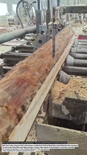 Extreme Vertical Band Saw Log Cutting Machine – Powerful Industrial Wood Processing Technology!.