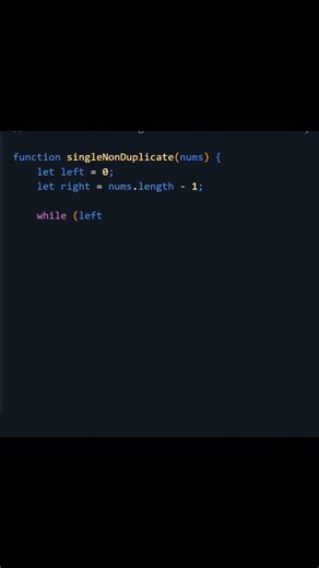 Solve LeetCode 540 Single Element in Sorted Array #shorts #coding #javascript