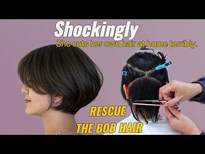 Emergency Bob Rescues | Transforming Messy Pixie Haircut into the Perfect Bob | Tutorial Hair Cut