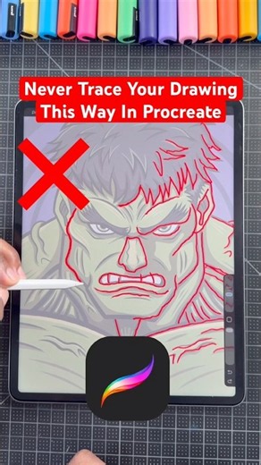 Never Trace Your Artwork This Way In Procreate 🤬 #procreate #shorts #digitalart