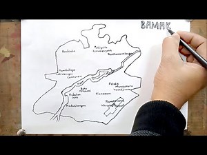 How to Draw Map of Bamako City step by step