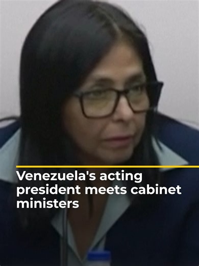 Venezuela’s interim president Delcy Rodriguez met with the country’s cabinet of ministers following the abduction of Nicolas Maduro. . She has expressed willingness to work with the US, while Donald Trump warned of serious consequences if she fails to cooperate. #news