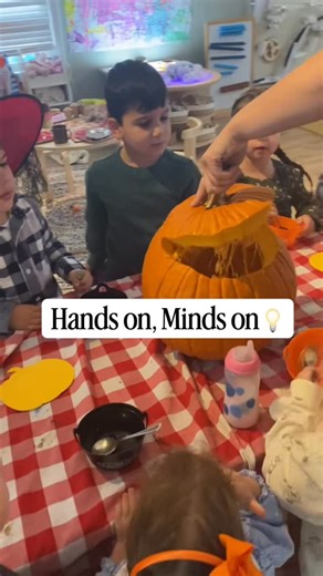 There’s nothing like starting the morning by dissecting a pumpkin — sorting seeds, strands, and pulp, and exploring the slimy, surprising textures inside. These moments of curiosity and discovery turn simple activities into meaningful learning. STEM comes alive when students get to touch, question, and truly experience the world around them. | The Holistic Play School | Facebook