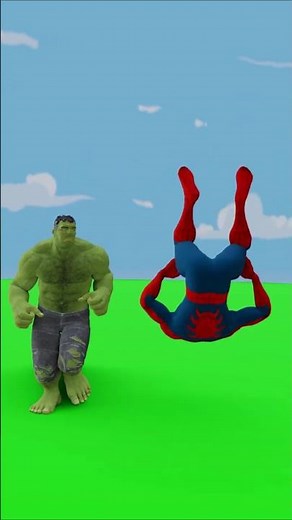 😅Hulk And Venom vs Spider Man Running Flip Challenge! #Shorts# Marvel#Hulk