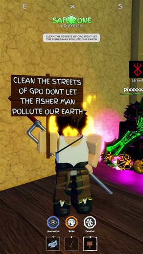 CLEAN THE STREETS OF GPO #CleanTheStreetsOfGPO #gpo #gpobr #shorts #grandpieceonlineroblox #roblox