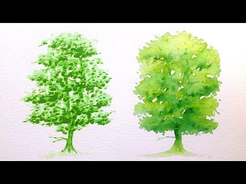 Drawing a tree with Promarker Vs Aquamarker - tutorial