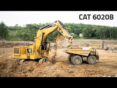 CAT 6020B Loading 777 Trucks in a Coal Mine