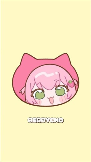 ひょっこりべりちょ🐱🍓 #アニメーション #kawaiianime #かわいい