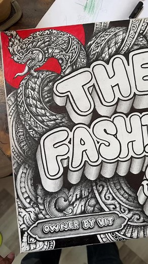 Intricate Dragon Illustration for Fashion Show Concept