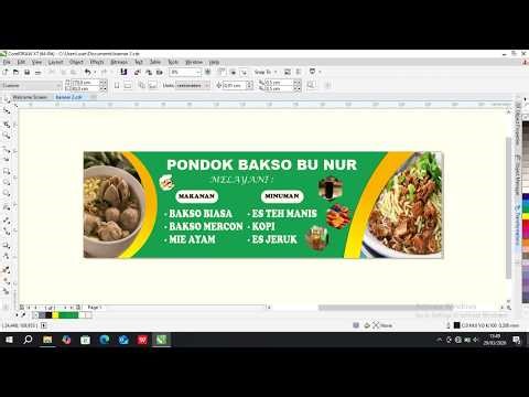 BANNER DESIGN FOR BAKSO & CHICKEN NOODLE BANNER IN CorelDRAW X7 | Super Easy for Beginners!
