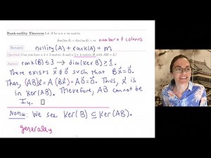 Linear Algebra: Using the Rank Nullity Theorem