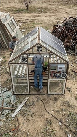 This Greenhouse Needs NO Electricity 😱 #timelapse #beforeandafter #garden #diy